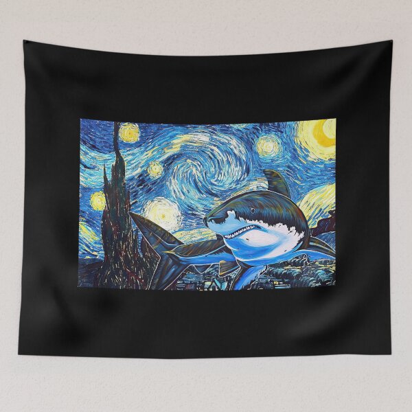 Item preview, Shark Starry Night Van Gogh - Shark Van Gogh - Starry Night Shark - Van Gogh Shark  designed and sold by hippololocc.
