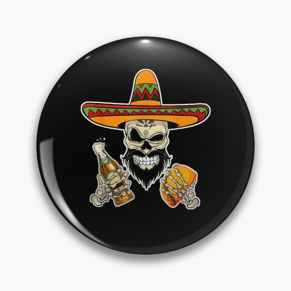 Item preview, Mexican Sugar Skull With Tacos And Beer designed and sold by beata155.