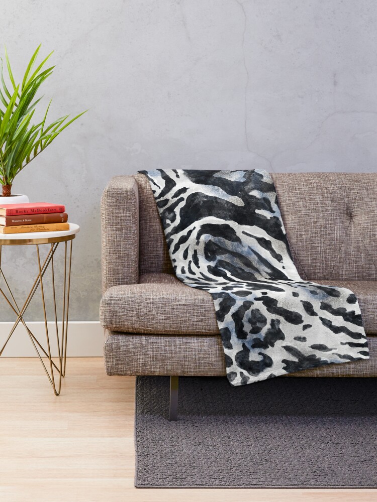 "Black And White Zebra And Leopard Animal Print" Throw Blanket For Sale ...