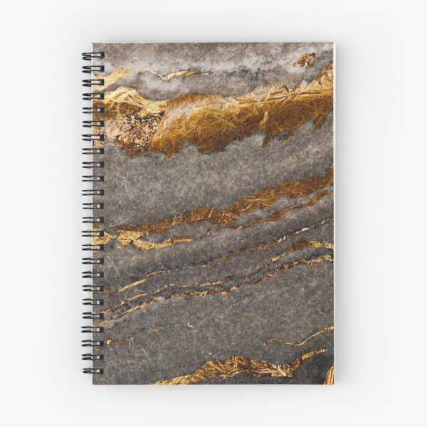 Item preview, Gray with gold brown streaks marble print designed and sold by HadeeeeL.