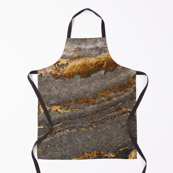Item preview, Gray with gold brown streaks marble print designed and sold by HadeeeeL.
