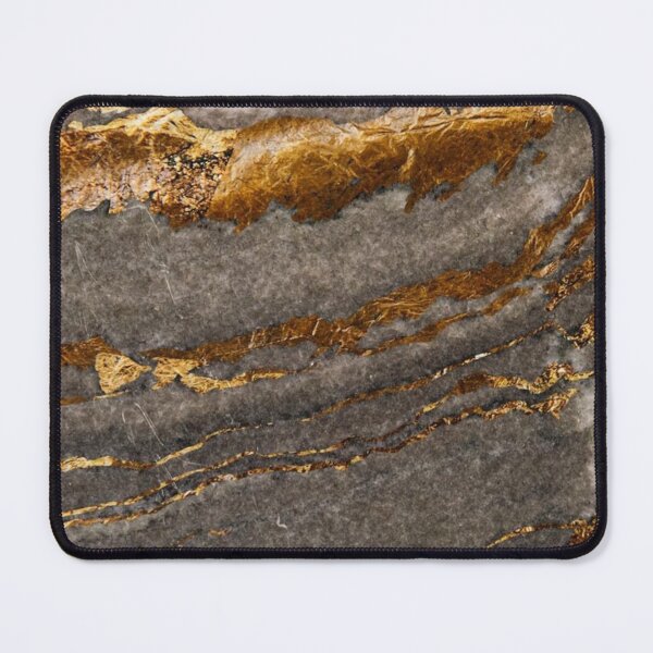 Item preview, Gray with gold brown streaks marble print designed and sold by HadeeeeL.