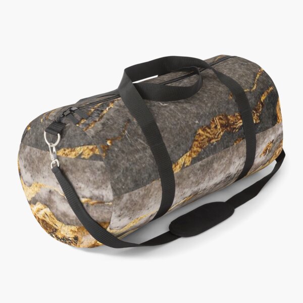 Item preview, Gray with gold brown streaks marble print designed and sold by HadeeeeL.