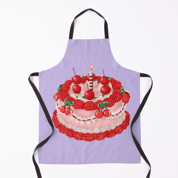 Item preview, Birthday cake with cream, cherries and candle Digital art Poster designed and sold by ElenaMorshinina.