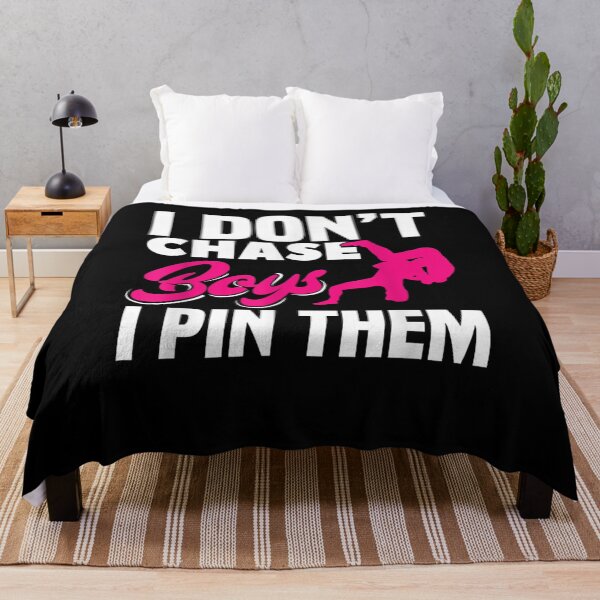 Item preview, I Don't Chase Boys I Pin Them Girls Wrestling designed and sold by beata155.