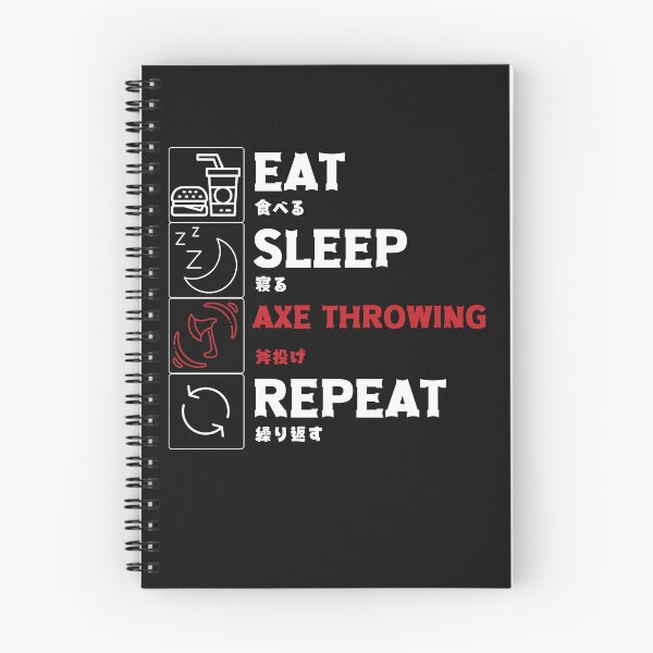 Item preview, Funny Axe Throwing Eat Sleep Repeat with Japanese writing designed and sold by Click-Like.