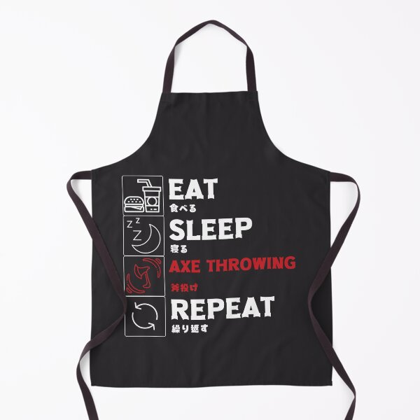 Item preview, Funny Axe Throwing Eat Sleep Repeat with Japanese writing designed and sold by Click-Like.