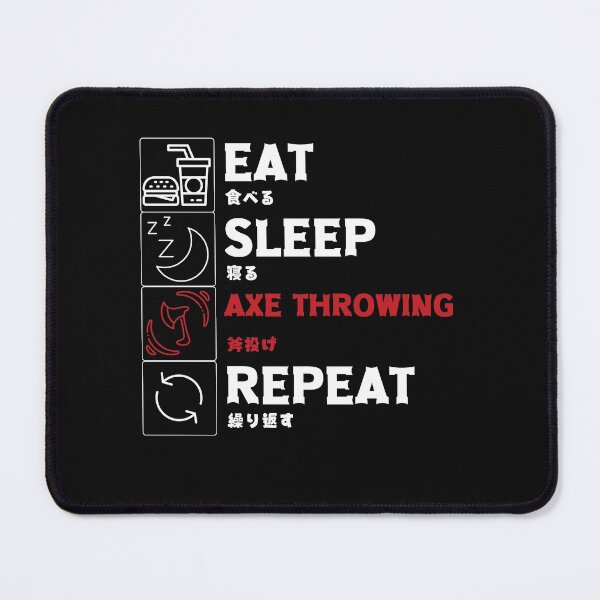 Item preview, Funny Axe Throwing Eat Sleep Repeat with Japanese writing designed and sold by Click-Like.
