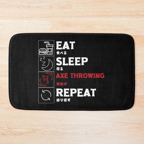 Item preview, Funny Axe Throwing Eat Sleep Repeat with Japanese writing designed and sold by Click-Like.