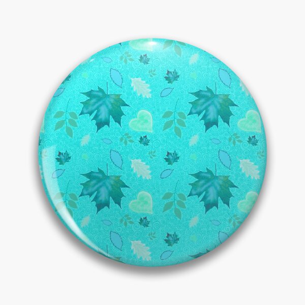 Artikelvorschau, Herbstlaub und Spiralen auf Aqua entworfen und verkauft von QuirkyCraftz.