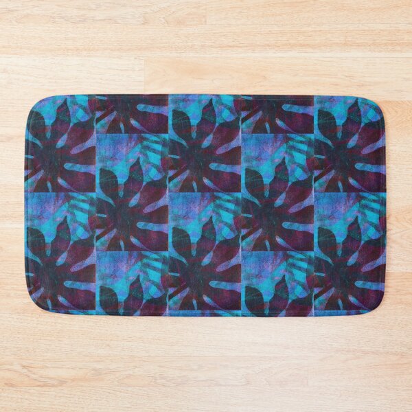Item preview, Pop tropical! Gel monoprint design of tropical leaves in shades of blue,and magenta designed and sold by AliSullivanArt.