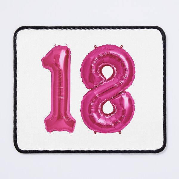 Item preview, Hot Pink 18th Birthday Metallic Helium Balloons Numbers designed and sold by Birthdates.