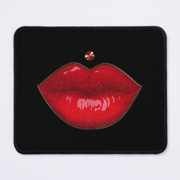 Item preview, red lip mask with lipstick and sexy piercing designed and sold by GlamourChick.