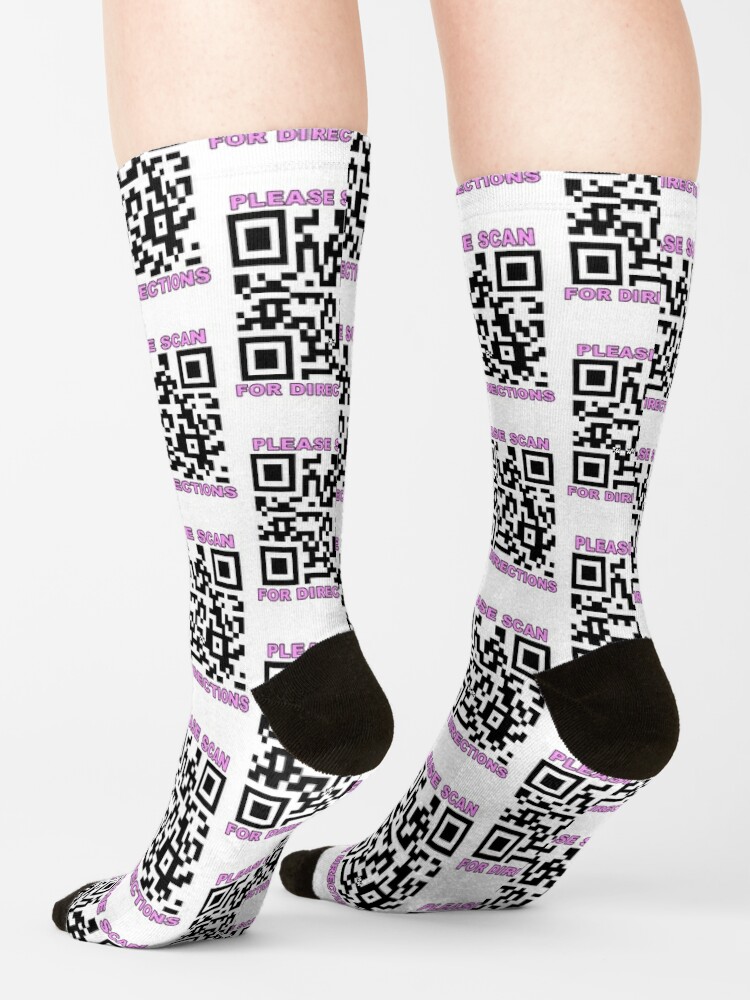 Rickroll qr Please scan for directions joke meme Socks for Sale by  Captain-Jackson