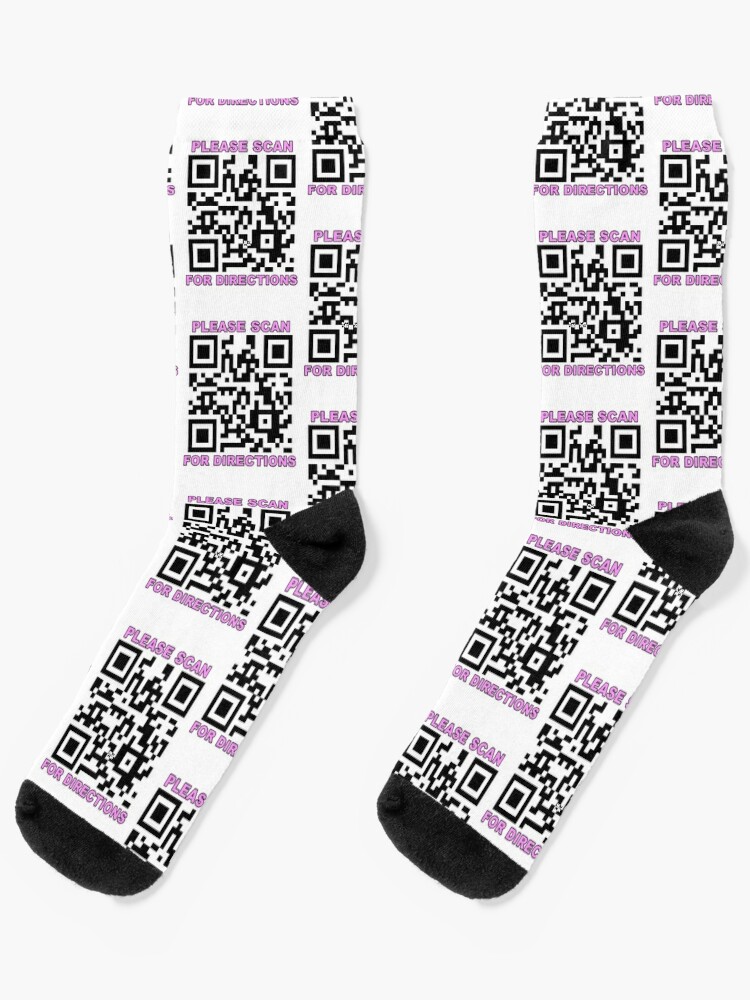 Rickroll qr Please scan for directions joke meme Socks for Sale by  Captain-Jackson