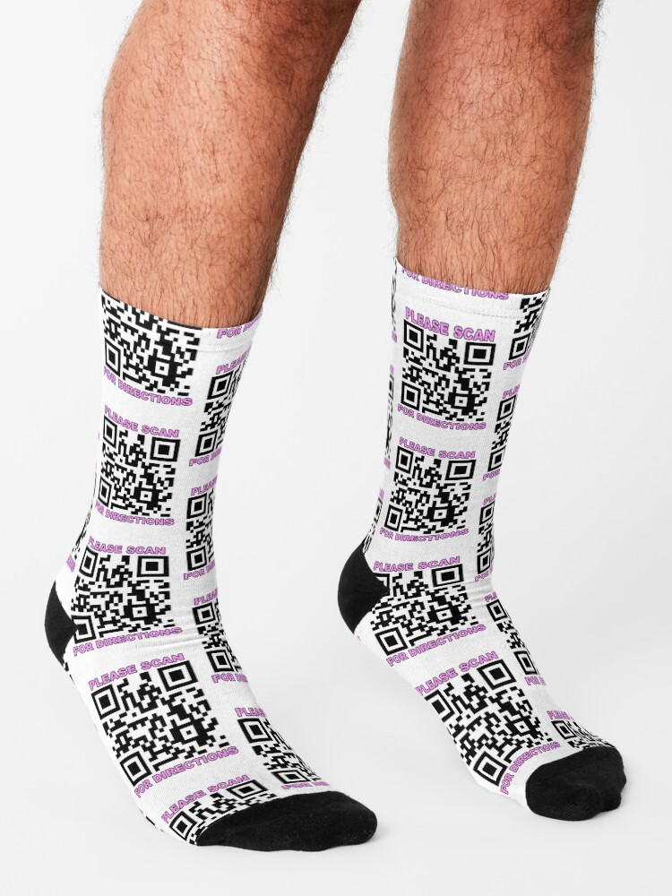 Rickroll qr Please scan for directions joke meme Socks for Sale by  Captain-Jackson