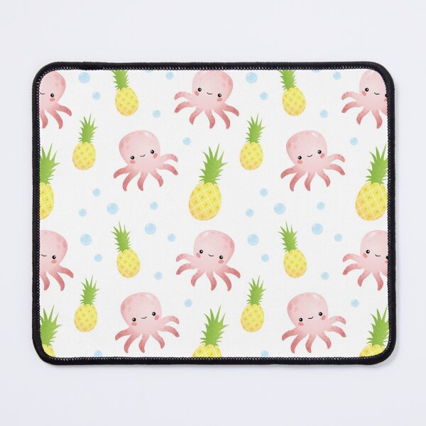 Item preview, Pineapple Octopus - Cute Seamless Pattern on White designed and sold by TheMajesticGoat.