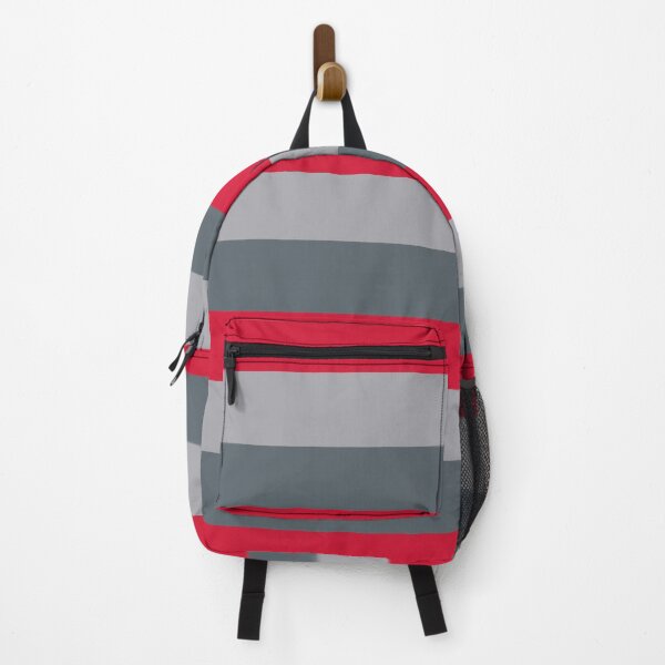 Item preview, 3 Large RED, SLATE GREY and METALLIC SILVER Horizontal STRIPES designed and sold by RachelMacht.