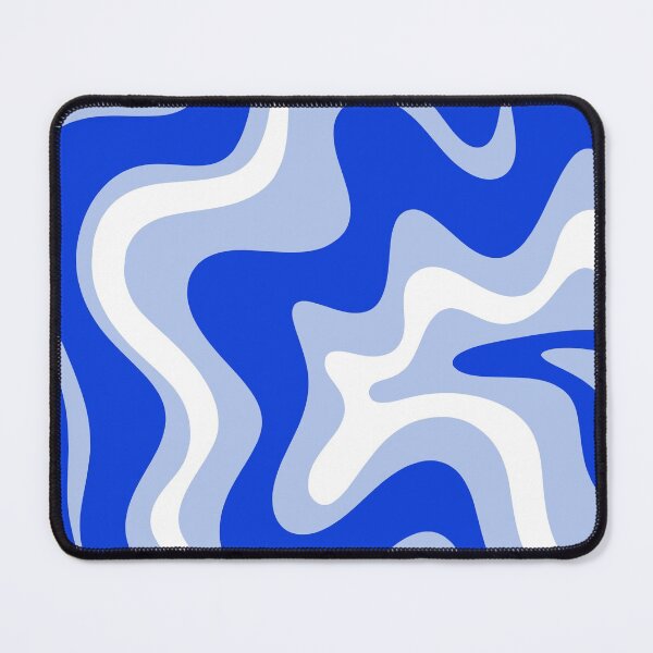 Item preview, Retro Liquid Swirl Abstract Pattern Royal Blue, Light Blue, and White designed and sold by kierkegaard.