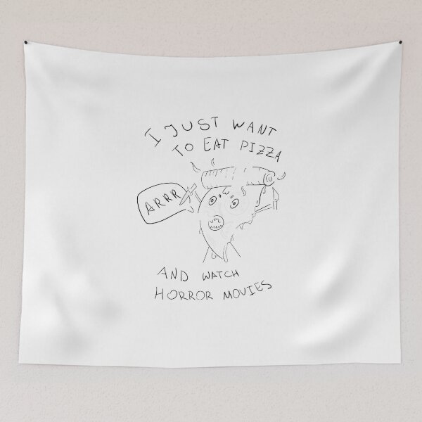 Item preview, I Just Want To Eat Pizza And Watch Horror Movies Doodle designed and sold by camertone.