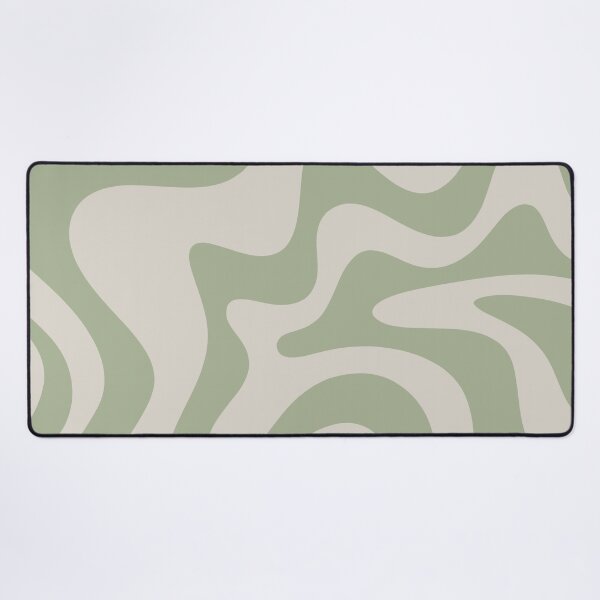 Item preview, Retro Liquid Swirl Abstract Pattern Square Sage Green and Almond Beige designed and sold by kierkegaard.
