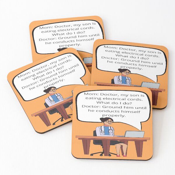 Item preview, Doctor, My Son Is Eating Electrical Cords-Electrician Pun Humor designed and sold by goodguy53.