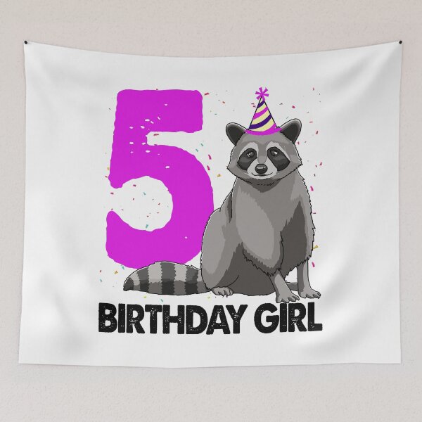 Item preview, Birthday Girl 5 Raccoon  designed and sold by Bendthetrend.