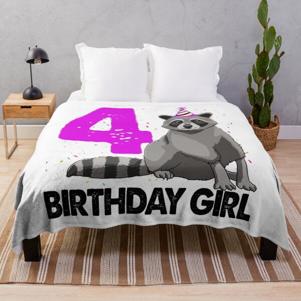 Item preview, Birthday Girl 4 Raccoon  designed and sold by Bendthetrend.
