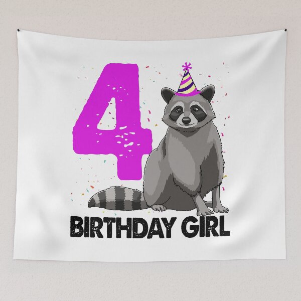 Item preview, Birthday Girl 4 Raccoon  designed and sold by Bendthetrend.