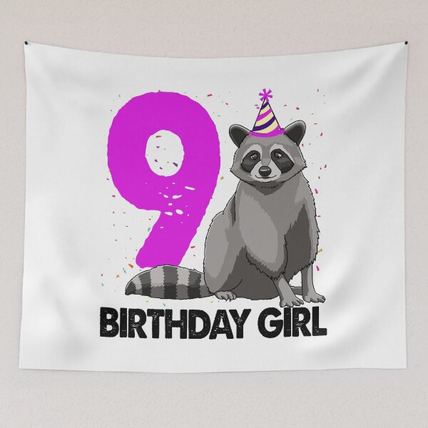 Item preview, Birthday Girl 9 Raccoon designed and sold by Bendthetrend.