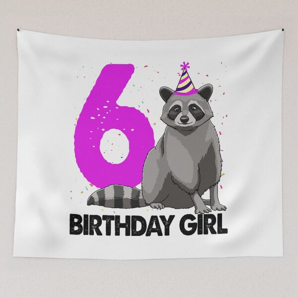 Item preview, Birthday Girl 6 Raccoon  designed and sold by Bendthetrend.