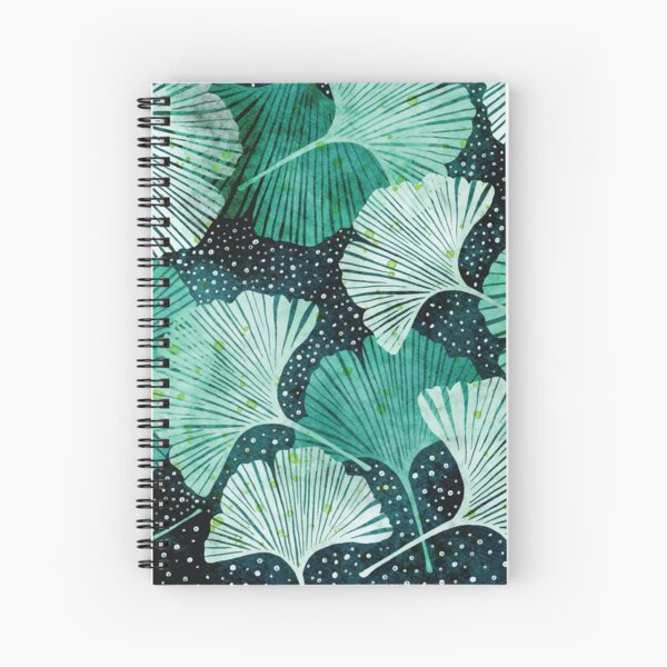 Watercolor Ginkgo Leaves Spiral Notebook