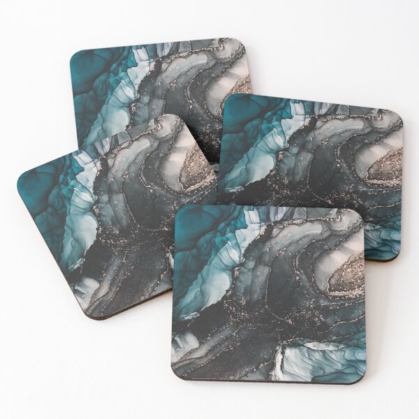 Item preview, Blue and black smoke marble print designed and sold by HadeeeeL.