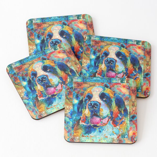Item preview, Cute Colorful St. Bernard Dog Art A Real Saing designed and sold by Sharon Cummings Art.