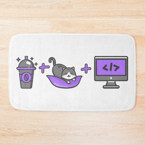 Item preview, Coffee, Cats And Code - Cute Programming Illustration designed and sold by FoxCodeCreation.
