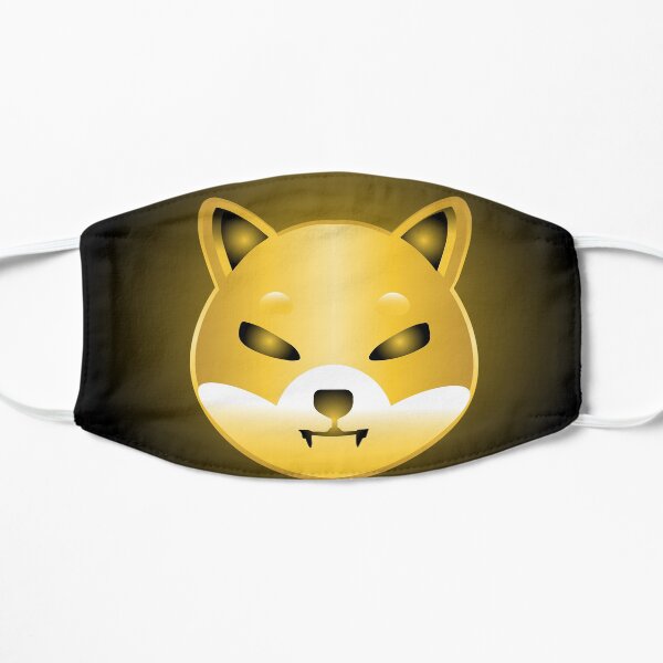 Shiba Inu (SHIB) Crypto Currency, Shiba Inu Token, Hodl Shiba, Golden Glowing Essential T-shirt Flat Mask