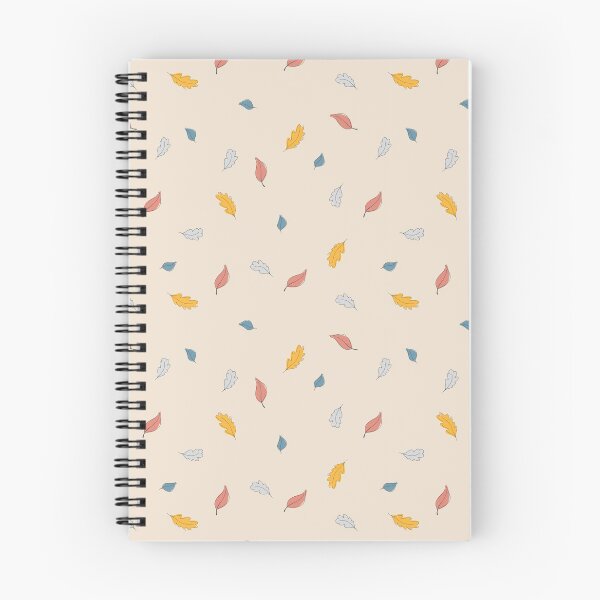 Item preview, Seamless autumn pattern of cute tiny orange, red, blue, and grey leaves stylized in a flat and doodle style in the light background. Hand-drawn leaf texture. designed and sold by BananiLettering.