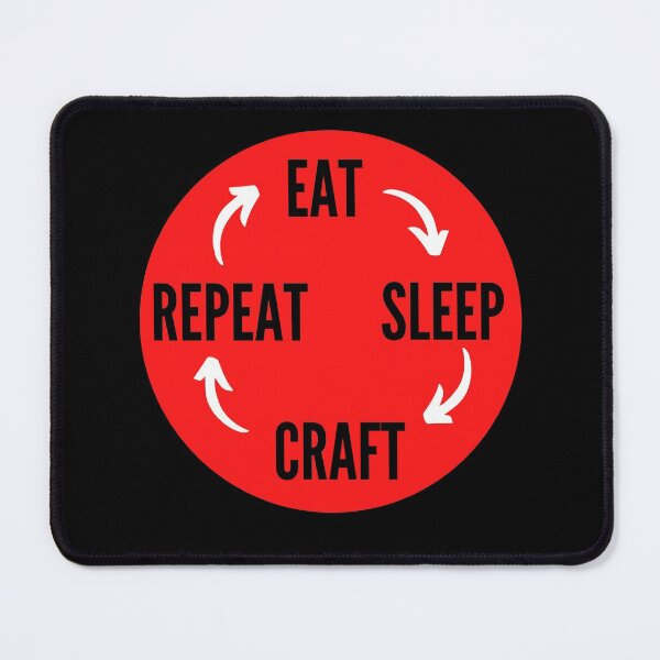Item preview, Eat Sleep Craft Repeat in red-eat sleep repeat funny designed and sold by NikitaAg.