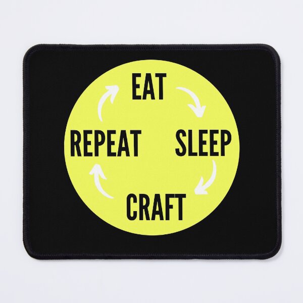 Item preview, Eat Sleep Craft Repeat in yellow-eat sleep repeat funny designed and sold by NikitaAg.