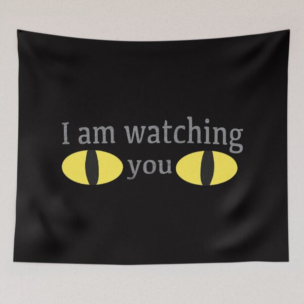 Item preview, Cat Eyes with „I am watching you“ - Halloween - Illuminating Yellow designed and sold by nabeArtist.