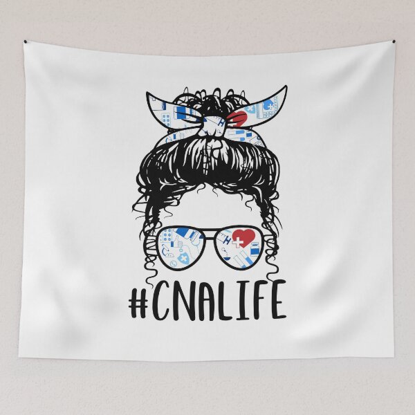 Item preview, Messy Hair Woman Bun CNA LIFE , Certified Nursing Assisting Life, Nursing designed and sold by ARTsPlural.