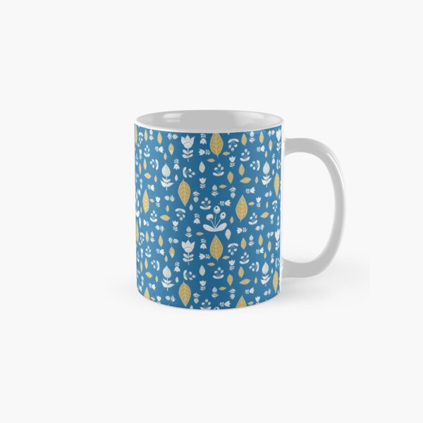 Vista previa del artículo con la obra «Flores folclóricas suecas azules», diseñado y vendido por Mr. Reis Design.