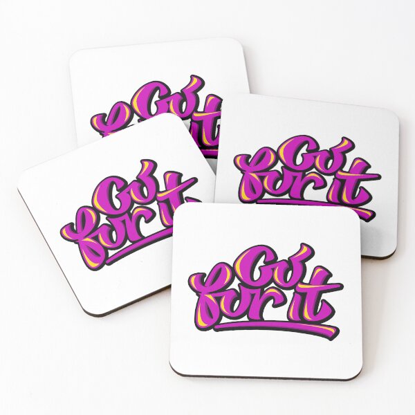 Item preview, Pink Go for it Typography  designed and sold by BeeMeCreative.