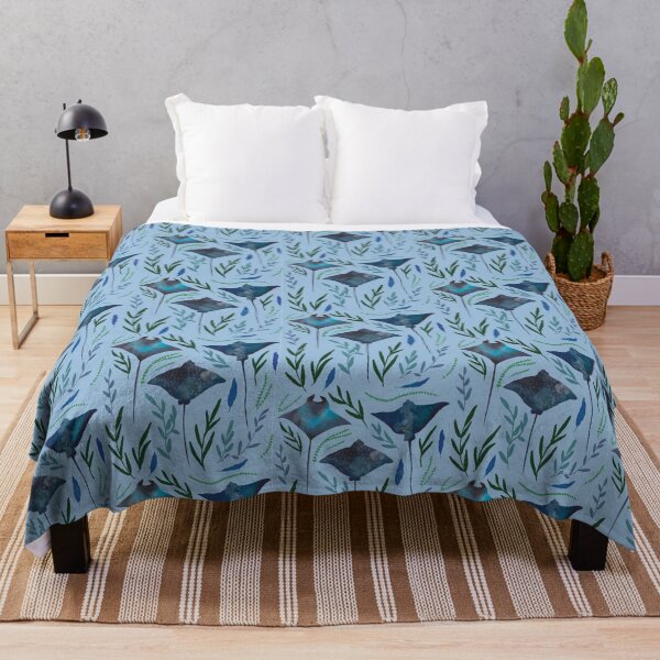 Item preview, Cute Watercolor Sting Rays Wildlife Oceanology - Blue Ocean  designed and sold by TheRainbowRoom.