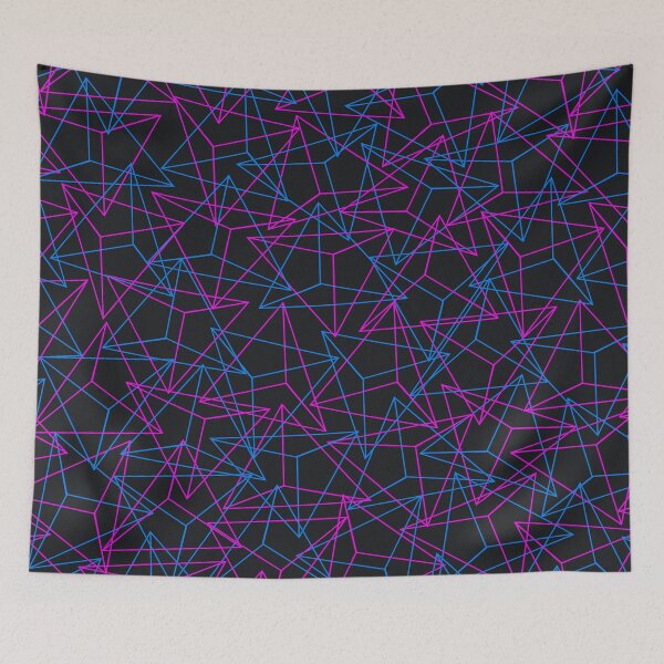 Item preview, Abstract Geometric 3D Triangle Pattern in Blue / Pink - mini designed and sold by badbugs.