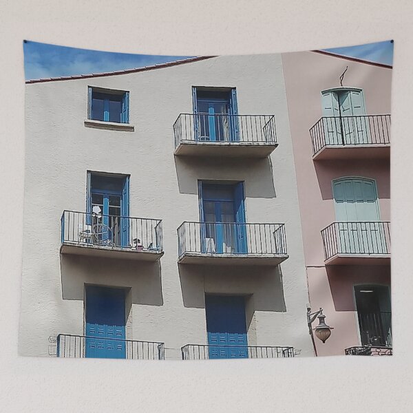 Item preview, French colourful houses designed and sold by rkaidesigns.