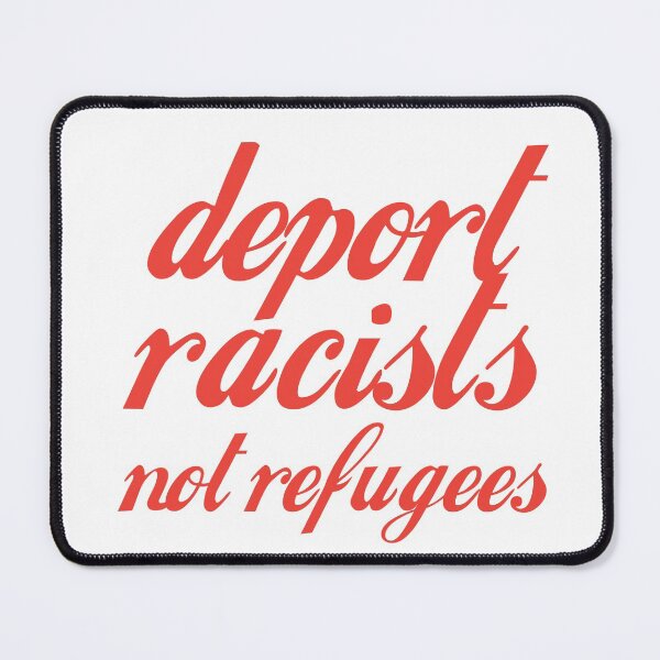 Item preview, deport racists not refugees - cola font (red text) designed and sold by quinnhopp.