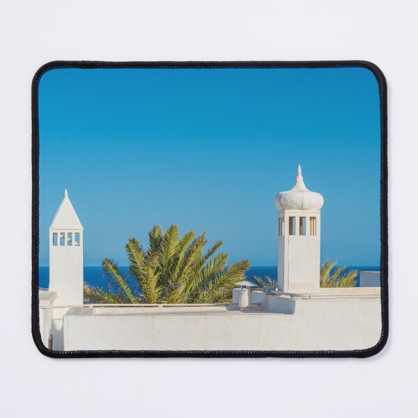 Item preview, Blue sky and white rooftops chimneys designed and sold by iCimages.net.