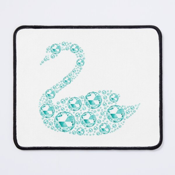 Item preview, Swan in Aqua Blue Diamonds designed and sold by WisdomInspired.