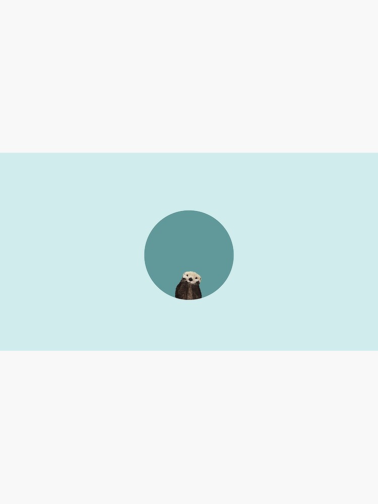Cute Sea Otter on Teal Solid. Minimalist. Coastal. Adorable. by kierkegaard